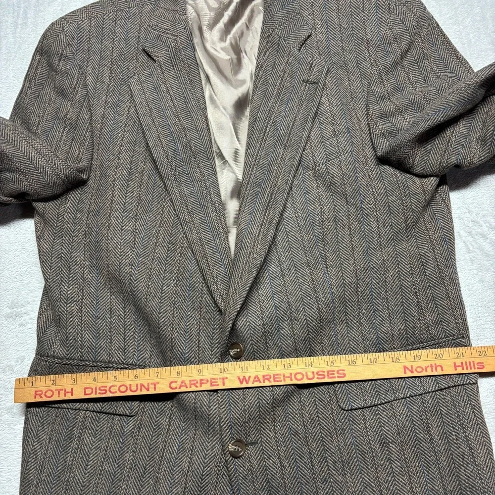 Vintage Chaps Ralph Lauren Blazer Mens 44T Wool‎ Herringbone Stripe Sport Coat